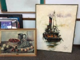 Two Contemporary Oil Paintings or Prints, 51in Tall and Other is 40in Wide