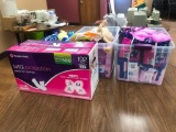 Table Full of Feminine Hygiene Products, Pads, Etc.
