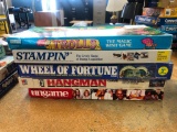 5 Board Games; Trolls, Stampin', Wheel of Fortune, Hangman, The Ungame, Wheel of Fortune