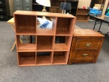 2 Drawer Cabinet and Cube Style Shelving Unit (Some Damage)