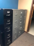 Lot of 3 Grey Metal File Cabinets, Metal, 5 Drawers