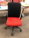 ALLSTEEL Scout Universal Mesh Back Task Chair, Very High Quality, Black & Red, Fixed Arms