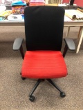 ALLSTEEL Scout Universal Mesh Back Task Chair, Very High Quality, Black & Red, Fixed Arms