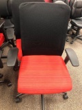 ALLSTEEL Scout Universal Mesh Back Task Chair, Very High Quality, Black & Red, Fixed Arms