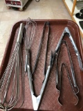 Tray of Utensils, Tongs and Whisks