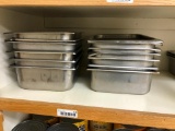 Lot of 12 (Mostly 6-1/2 & 8qt) Half Size 1/2 Size Stainless Steel Steam Table Pans, 1 Lid