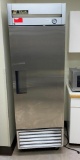 True T-23 Stainless Steel Commercial Reach-In Refrigerator, Single Section, 4 Shelves, Casters,