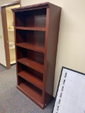 Tall Bookshelf, Mahogany Stain, 5 Section, 72in x 36in x 12in