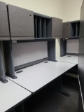 Single Unit Office System Desk, Storage, Message Board, & Matching 2 Drawer File Cabinet w/ Key by