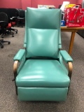 Retro Vinyl and Wood Rocker / Recliner - Mid-Century Modern