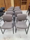 Haworth Chairs, Sled Base, Padded Seat and Back, Arms, Color: 3H-9, TR-J MKB324139, 10 Chairs, So