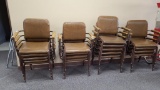 16 Matching Wide Padded Chairs w/ Arms, Retro, Sold All for One Price, Some Chairs Have Tears