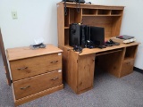 Desk and 2 Drawer Lateral File Cabinet, Laminate Wood, Plenty of Storage, Nice Looking - Desk: 60in