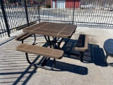 Outdoor Commercial Grade Square Picnic Table 46in Square Table