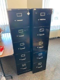 Lot of 2 Metal HON File Cabinets w/ Keys, 5 Drawers Each