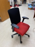 ALLSTEEL Scout Universal Mesh Back Task Chair, Very High Quality, Black & Red, Fixed Arms