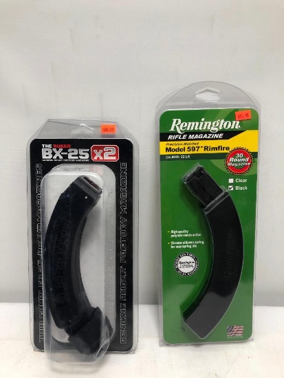 (2) Magazines - Ruger BX-25 x2 Factory Magazine & Remington Model 597 Rimfire Rifle Magazine