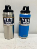 2 YETI Items; (2) YETI Rambler 26oz Bottles, Tahoe Blue and Stainless Steel