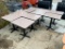 Lot of 10 Restaurant Tables, Laminate Top, Metal Pedestal Base, 24in x 30in