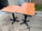 Lot of 3 Restaurant Tables, Laminate Top, Metal Pedestal Base, 24in x 24in