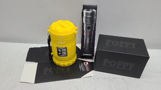 (3) NEBO Flashlights - (2) Poppy 300 Lumen Spotlight & NEBO Slyde King 330 Lumens