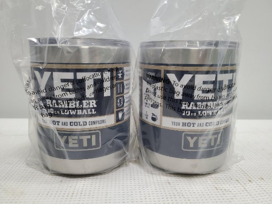 (2) YETI Rambler 10 oz Lowball Navy