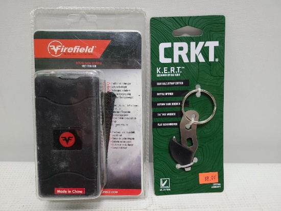 Lot of 2 - Firefield Volt Stun Gun & CRKT Multi Tool