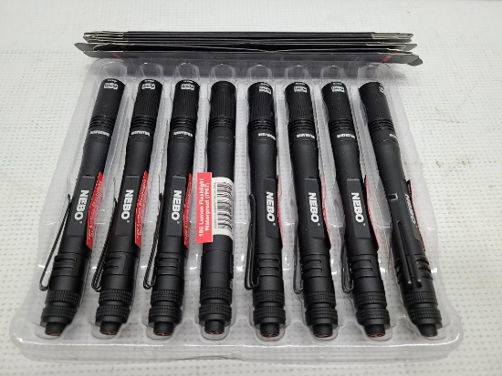 (8) NEBO IP67 Inspector 180 Lumen Flashlights in Case w/ Boxes