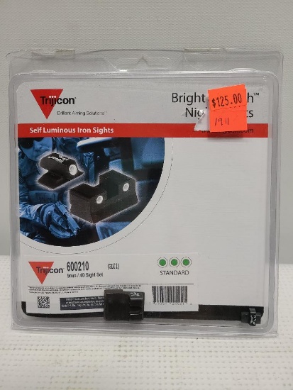 Trijicon Self Luminous Iron Sights 600210 9mm / .40 Sight Set for GL01