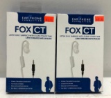 2 Items, Earphone Connection Fox CT Listen only Earpiece with Clear Coiled Tube 3.5mm Threaded Part#