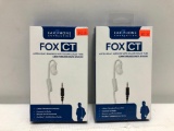 2 Items, Earphone Connection Fox CT Listen only Earpiece with Clear Coiled Tube 3.5mm Threaded Part#