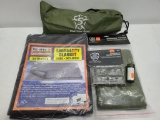 (5) Outdoor Gear - 5ive Star Gear 9.5' Emergency Tent, Matches w/ Box, Military Towel & Emergency