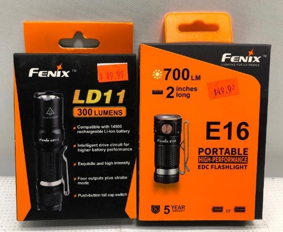 (2) Fenix Flashlights - LD11 300 Lumens & E16 700 Lumens