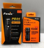 (2) Fenix Flashlights - PD35 1000 Lumens & E18R 750 Lumens