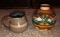 Lot of 2 Small Handmade Pottery Urns or Vase