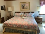 King Size Bed, Mattress, Box Spring, Frame, Headboard, End Tables, Dresser w/ Mirror, Chest of