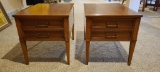 Lot of 2 Mid-Century Modern Hekman End Tables, 20in x 27in x 22in Tall w/ 2 Drawers