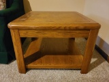 Wooden End Table w/ Under Shelf 28in x 20in