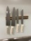 Magnetic Knife Rack w/ 4 Knives