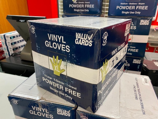 Full Case (1,000) Vinyl Gloves, Powder Free, Size XL by Value Gard, 10 Boxes of 100