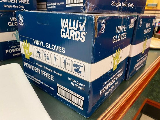 Full Case (1,000) Vinyl Gloves, Powder Free, Size XL by Value Gard, 10 Boxes of 100