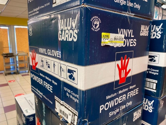 Full Case (1,000) Vinyl Gloves, Powder Free, Size M by Value Gard, 10 Boxes of 100