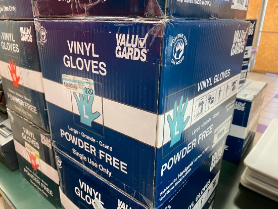 Full Case (1,000) Vinyl Gloves, Powder Free, Size L by Value Gard, 10 Boxes of 100