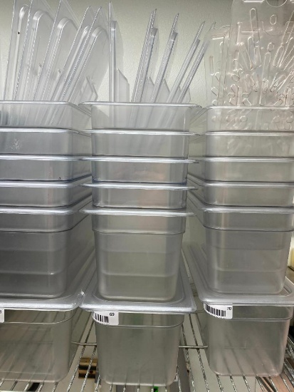 (6) Cambro EN 631-1 CAMWEAR 36CW 6in Deep 1/3 Size Food Pan w/ Lid,