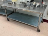 Stainless Steel Prep Table on Casters (Mobile) Approx. 68in x 36in x 36in