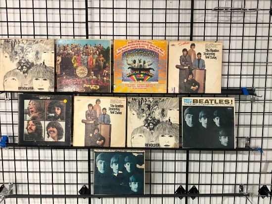 (9) Beatles Record Albums - Let It Be, Sgt Peppers Lonely Hearts Club Band, Revolver & Others