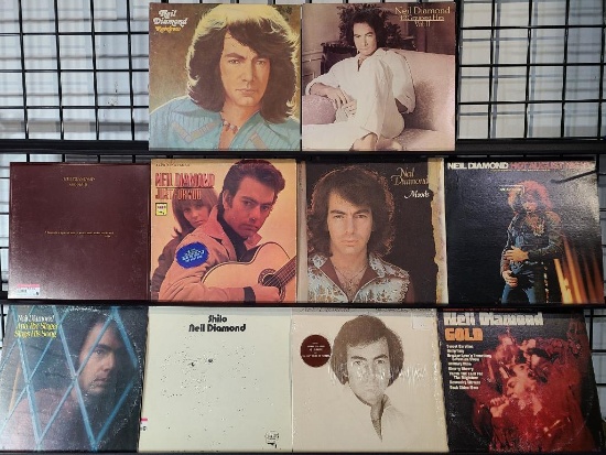 (Total of 10) 8- Neil Diamond Record Albums w/ 12 Greatest Hits Vol. 11 & The Singer Sings his Songs