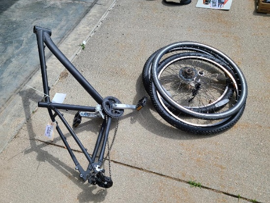 Very Light Bicycle Frame, Has Been Painted Black, Could Be a Decent Frame, Comes w/ 3 Rims/Tires