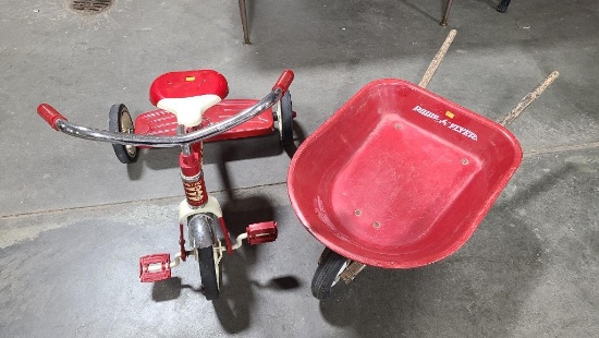 Radio Flyer Tricycle and Wheel Barrow for Children