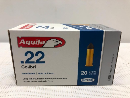 500 Total Rounds Aguila .22 LR Colibri Subsonic 20 Grain